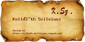 Kolláth Szilviusz névjegykártya